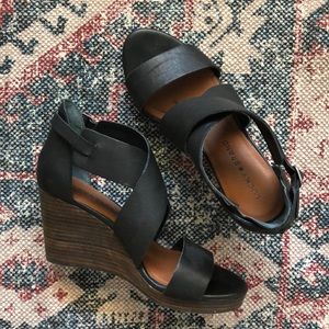 Lucky Brand leather wedges 7.5